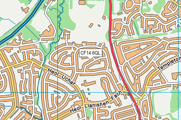 CF14 6QL map - OS VectorMap District (Ordnance Survey)