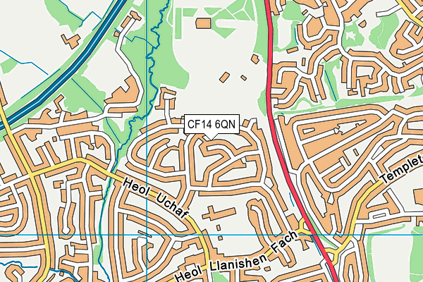 CF14 6QN map - OS VectorMap District (Ordnance Survey)