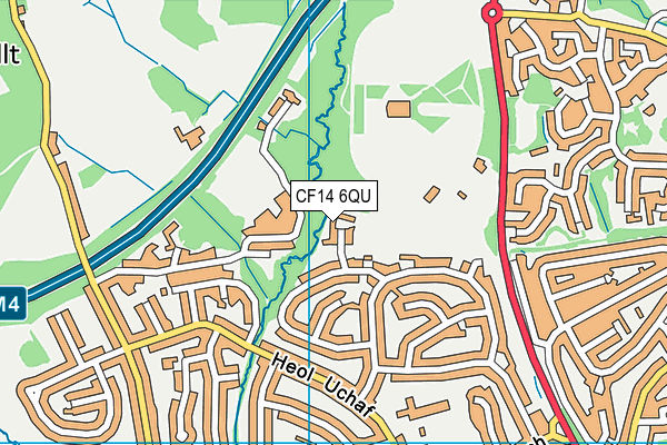 CF14 6QU map - OS VectorMap District (Ordnance Survey)