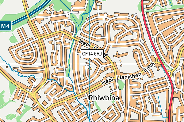 CF14 6RJ map - OS VectorMap District (Ordnance Survey)