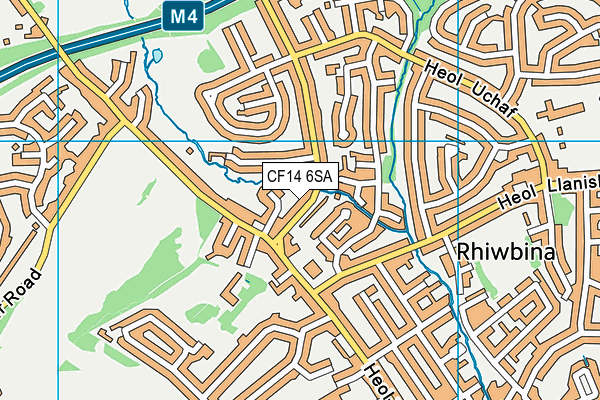 CF14 6SA map - OS VectorMap District (Ordnance Survey)