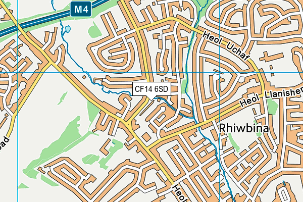 CF14 6SD map - OS VectorMap District (Ordnance Survey)