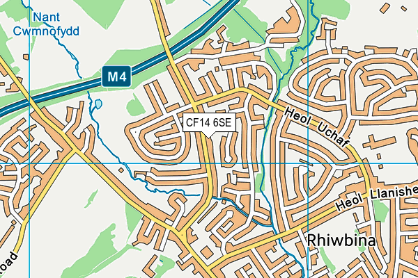 CF14 6SE map - OS VectorMap District (Ordnance Survey)