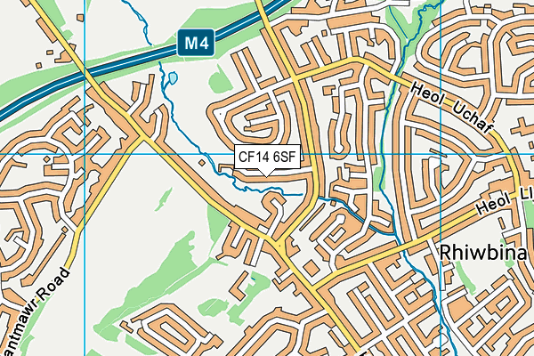 CF14 6SF map - OS VectorMap District (Ordnance Survey)