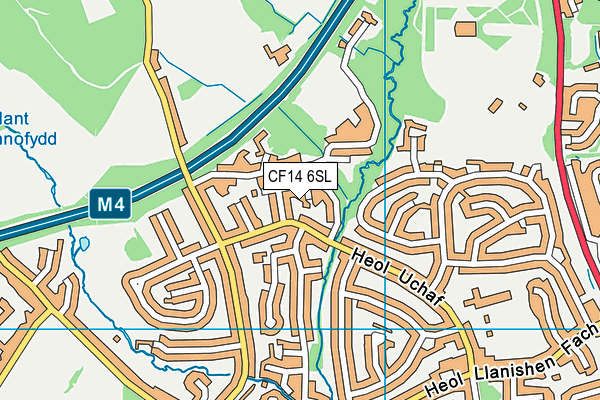 CF14 6SL map - OS VectorMap District (Ordnance Survey)