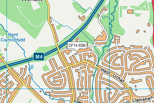 CF14 6SN map - OS VectorMap District (Ordnance Survey)