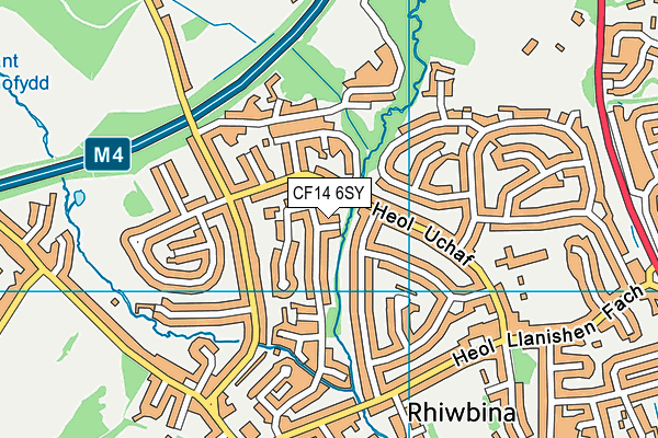 CF14 6SY map - OS VectorMap District (Ordnance Survey)