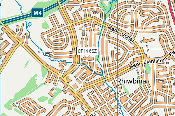 CF14 6SZ map - OS VectorMap District (Ordnance Survey)