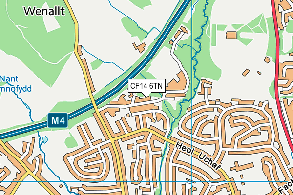 CF14 6TN map - OS VectorMap District (Ordnance Survey)