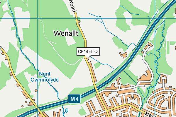 CF14 6TQ map - OS VectorMap District (Ordnance Survey)