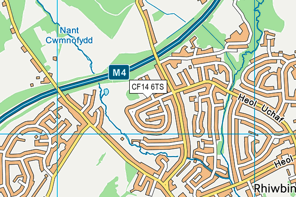 CF14 6TS map - OS VectorMap District (Ordnance Survey)