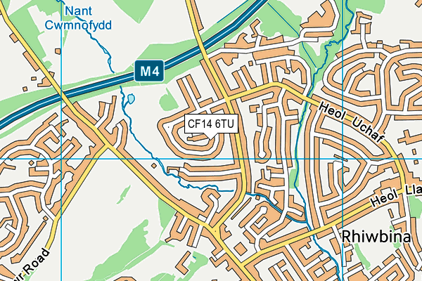 CF14 6TU map - OS VectorMap District (Ordnance Survey)