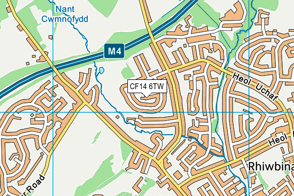 CF14 6TW map - OS VectorMap District (Ordnance Survey)
