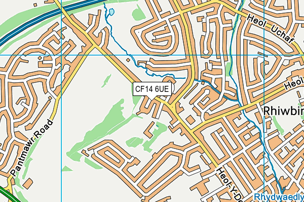 CF14 6UE map - OS VectorMap District (Ordnance Survey)