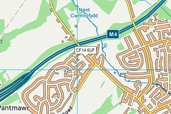 CF14 6UF map - OS VectorMap District (Ordnance Survey)