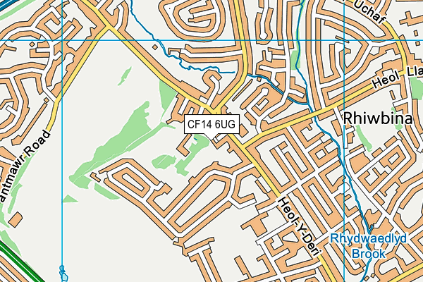 CF14 6UG map - OS VectorMap District (Ordnance Survey)