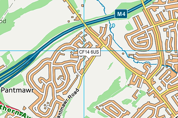 CF14 6US map - OS VectorMap District (Ordnance Survey)