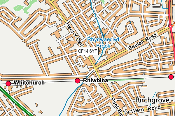 CF14 6YF map - OS VectorMap District (Ordnance Survey)