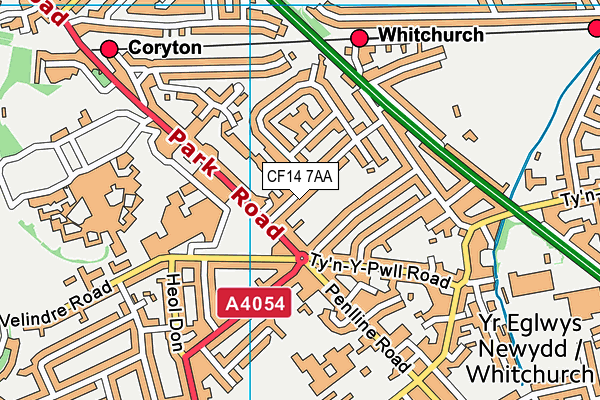 CF14 7AA map - OS VectorMap District (Ordnance Survey)