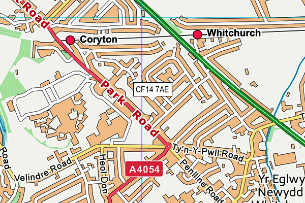 CF14 7AE map - OS VectorMap District (Ordnance Survey)