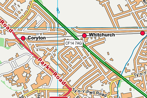 CF14 7AG map - OS VectorMap District (Ordnance Survey)