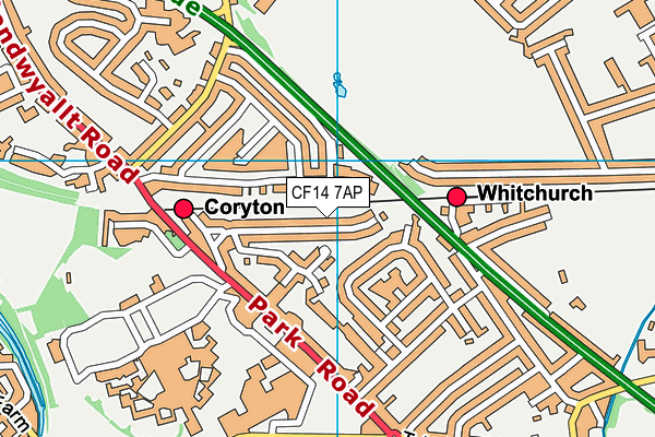 CF14 7AP map - OS VectorMap District (Ordnance Survey)