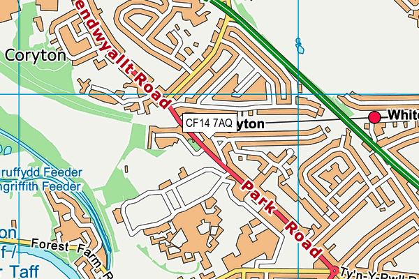 CF14 7AQ map - OS VectorMap District (Ordnance Survey)