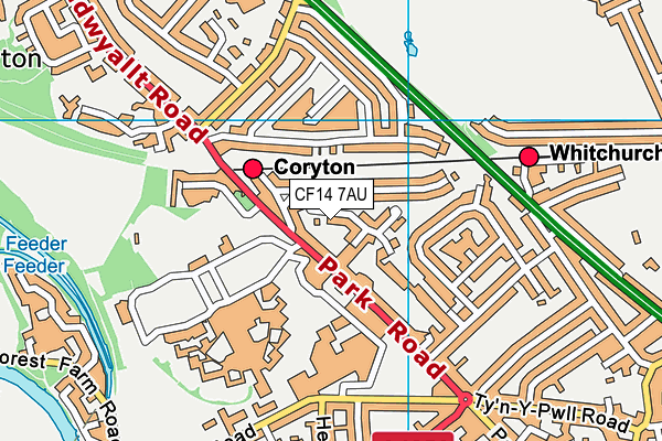 CF14 7AU map - OS VectorMap District (Ordnance Survey)