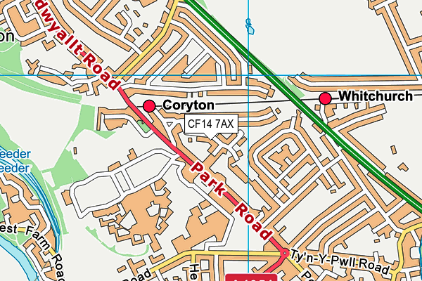 CF14 7AX map - OS VectorMap District (Ordnance Survey)