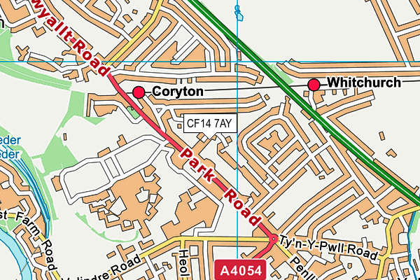 CF14 7AY map - OS VectorMap District (Ordnance Survey)