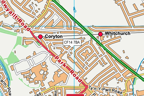 CF14 7BA map - OS VectorMap District (Ordnance Survey)