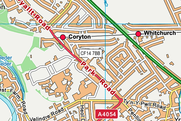 CF14 7BB map - OS VectorMap District (Ordnance Survey)