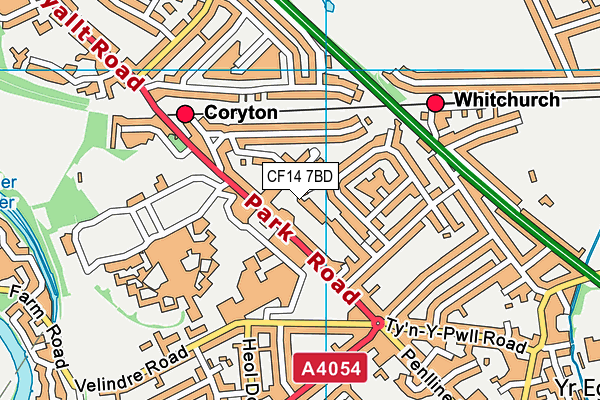 CF14 7BD map - OS VectorMap District (Ordnance Survey)