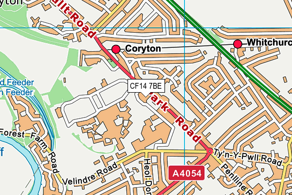 CF14 7BE map - OS VectorMap District (Ordnance Survey)