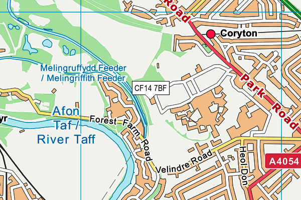 CF14 7BF map - OS VectorMap District (Ordnance Survey)