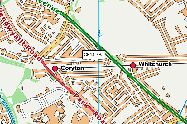 CF14 7BJ map - OS VectorMap District (Ordnance Survey)