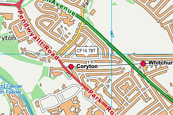 CF14 7BT map - OS VectorMap District (Ordnance Survey)