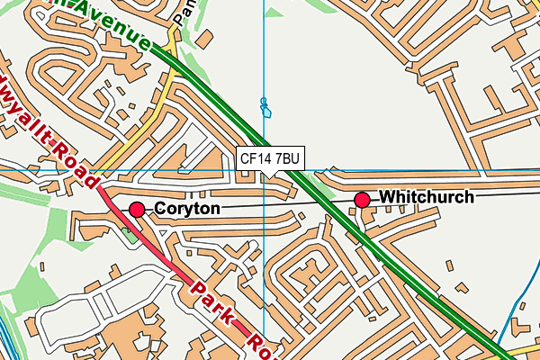 CF14 7BU map - OS VectorMap District (Ordnance Survey)