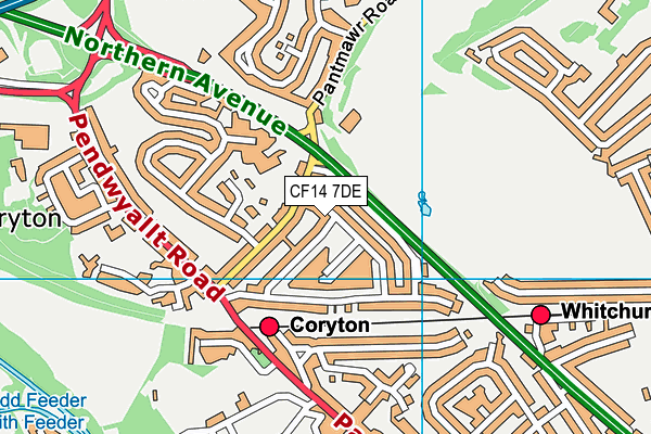 CF14 7DE map - OS VectorMap District (Ordnance Survey)