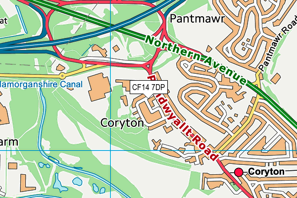 CF14 7DP map - OS VectorMap District (Ordnance Survey)