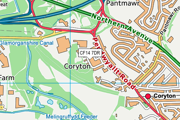 CF14 7DR map - OS VectorMap District (Ordnance Survey)