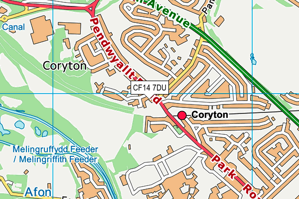 CF14 7DU map - OS VectorMap District (Ordnance Survey)