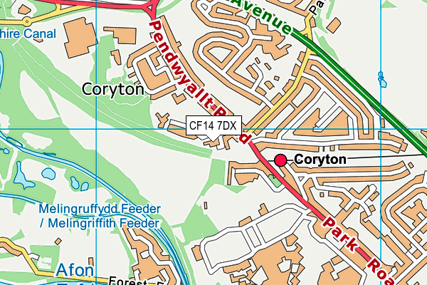 CF14 7DX map - OS VectorMap District (Ordnance Survey)