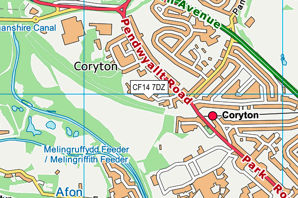 CF14 7DZ map - OS VectorMap District (Ordnance Survey)