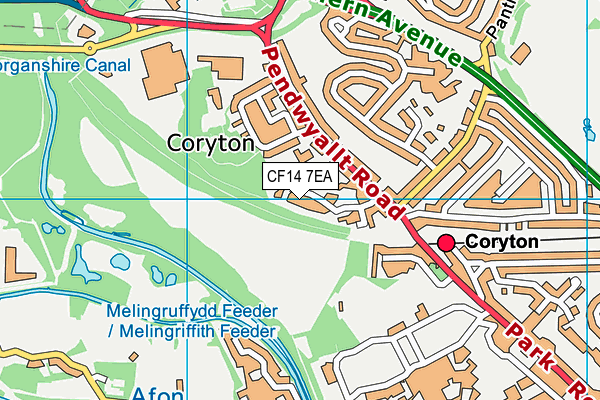 CF14 7EA map - OS VectorMap District (Ordnance Survey)