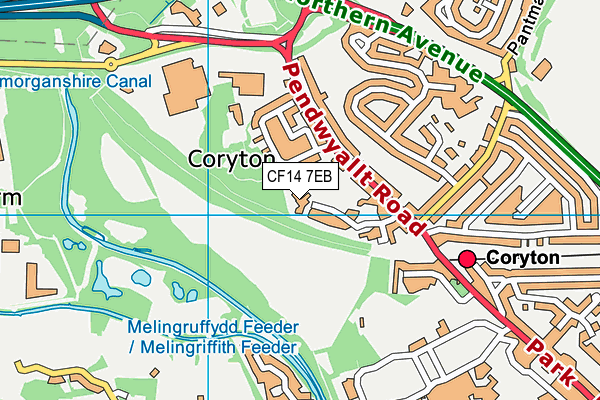 CF14 7EB map - OS VectorMap District (Ordnance Survey)