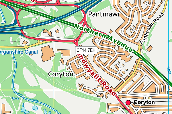 CF14 7EH map - OS VectorMap District (Ordnance Survey)