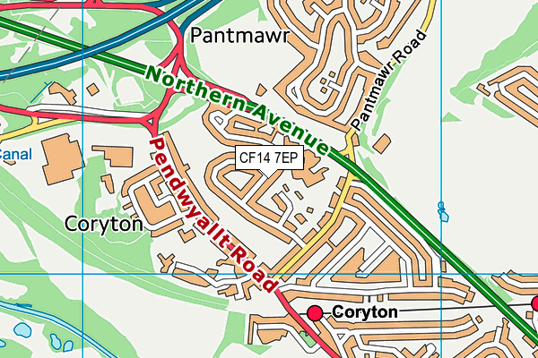 CF14 7EP map - OS VectorMap District (Ordnance Survey)