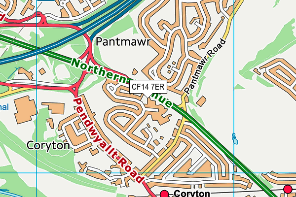 CF14 7ER map - OS VectorMap District (Ordnance Survey)