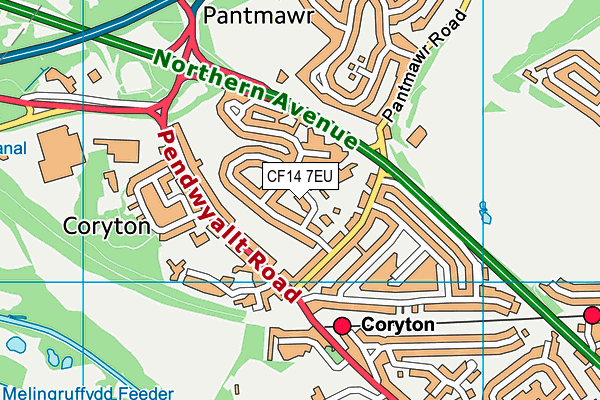 CF14 7EU map - OS VectorMap District (Ordnance Survey)